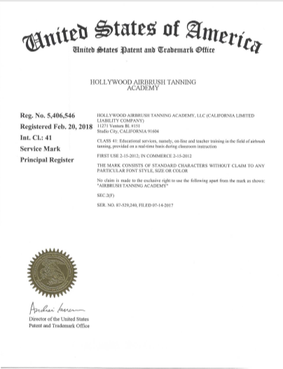 Hollywood Airbrush Tanning Academy Trademark