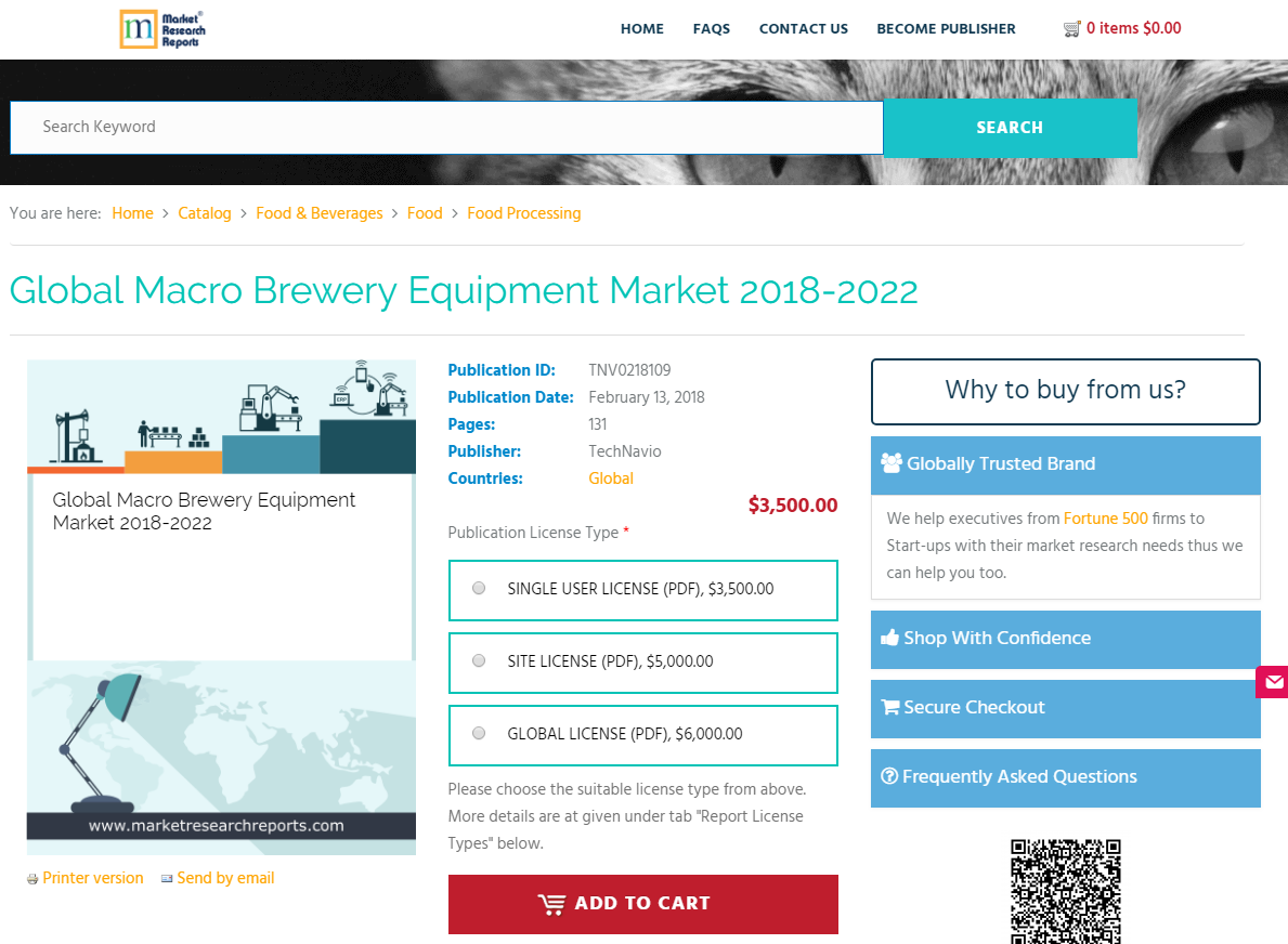 Global Macro Brewery Equipment Market 2018 - 2022'