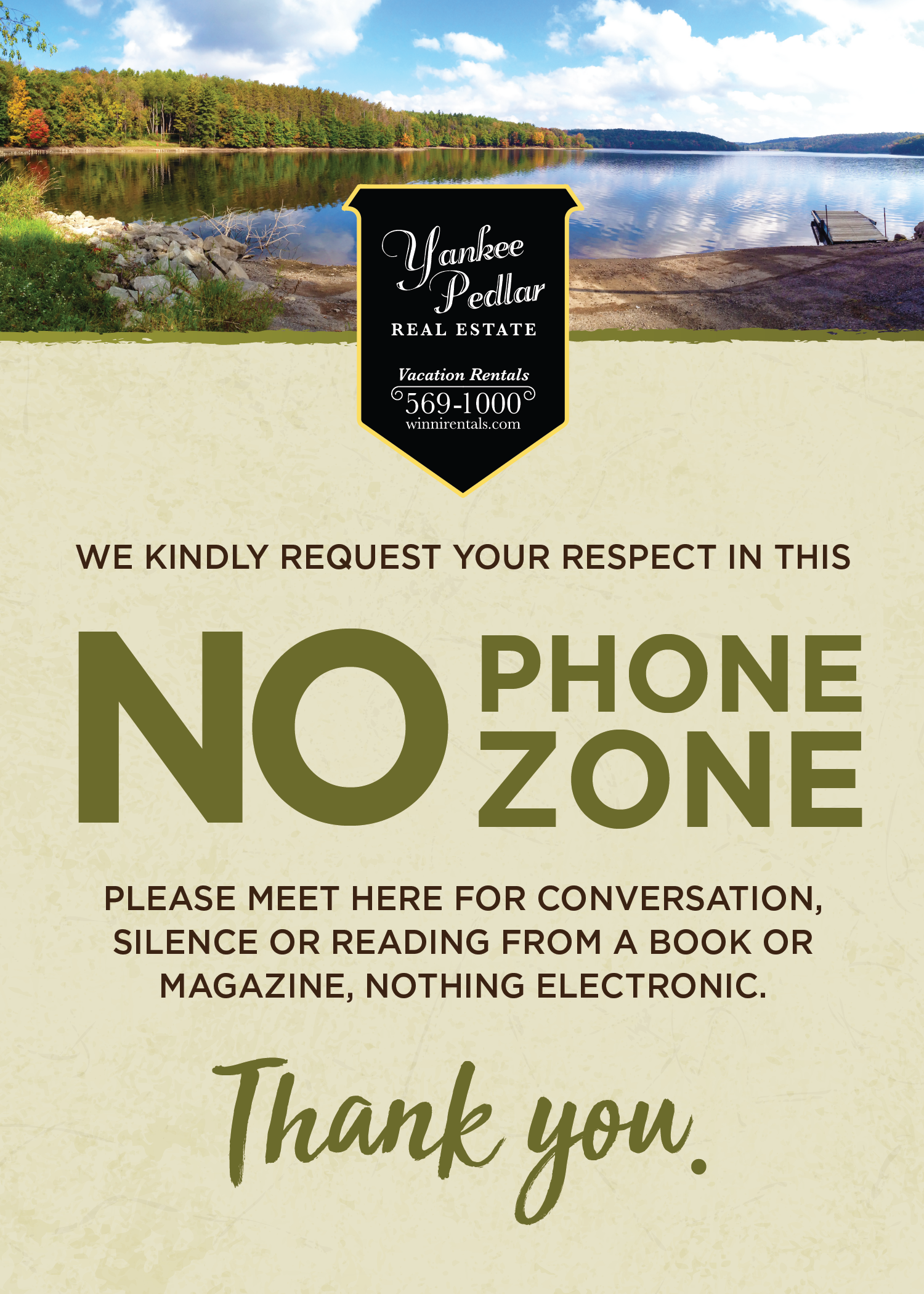 No Phone Zone Card'