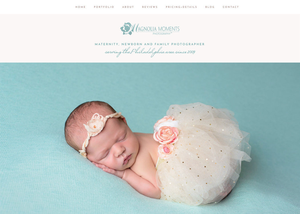 Magnolia Moments Photography Website Homepage
