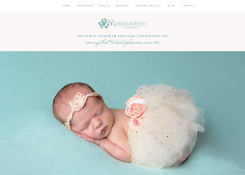 Magnolia Moments Photography Website Homepage'