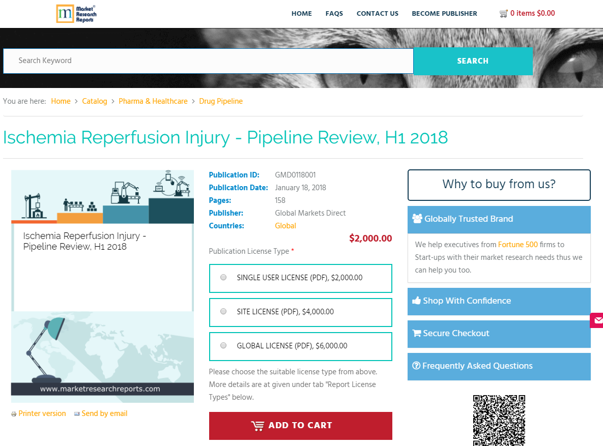 Ischemia Reperfusion Injury - Pipeline Review, H1 2018'