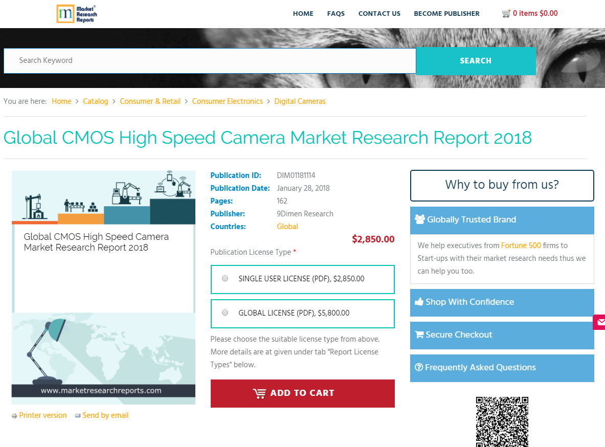 Global CMOS High Speed Camera Market Research Report 2018'