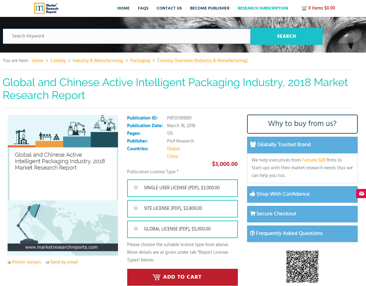 Global and Chinese Active Intelligent Packaging Industry'