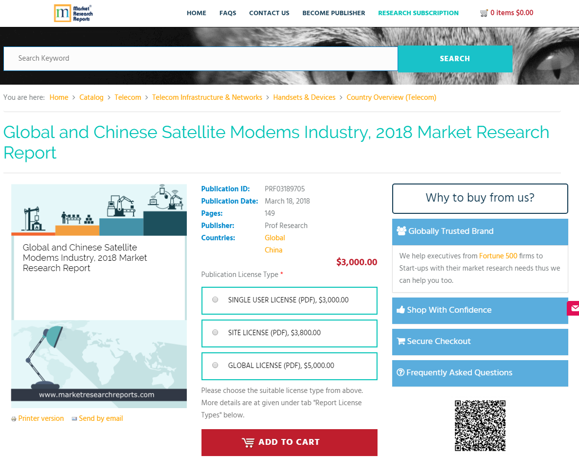 Global and Chinese Satellite Modems Industry, 2018 Market