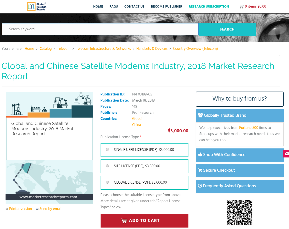 Global and Chinese Satellite Modems Industry, 2018 Market'