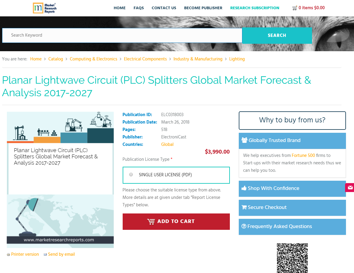 Planar Lightwave Circuit (PLC) Splitters Global Market 2027