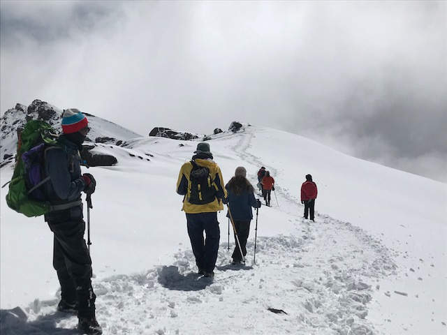 Debbie McLeod climbing Kilimanjaro