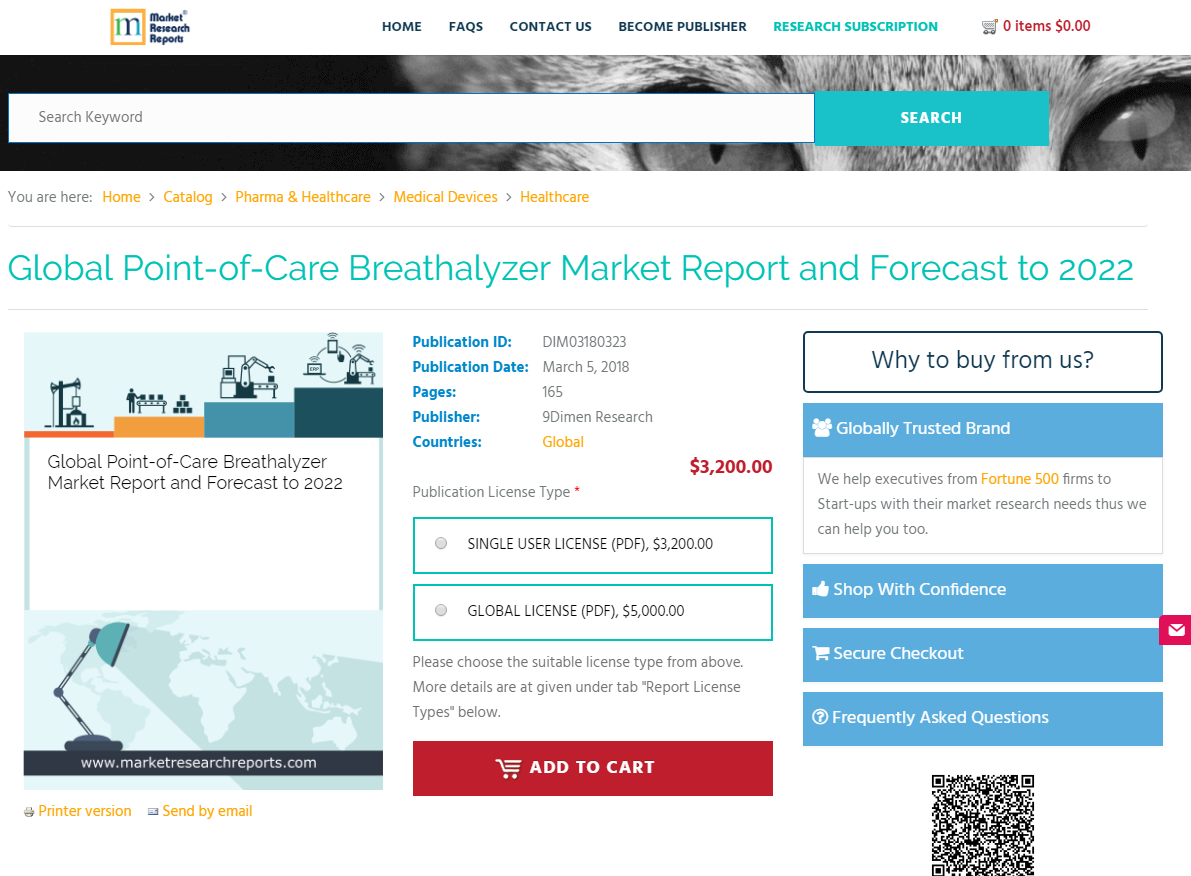 Global Point-of-Care Breathalyzer Market Report 2022'