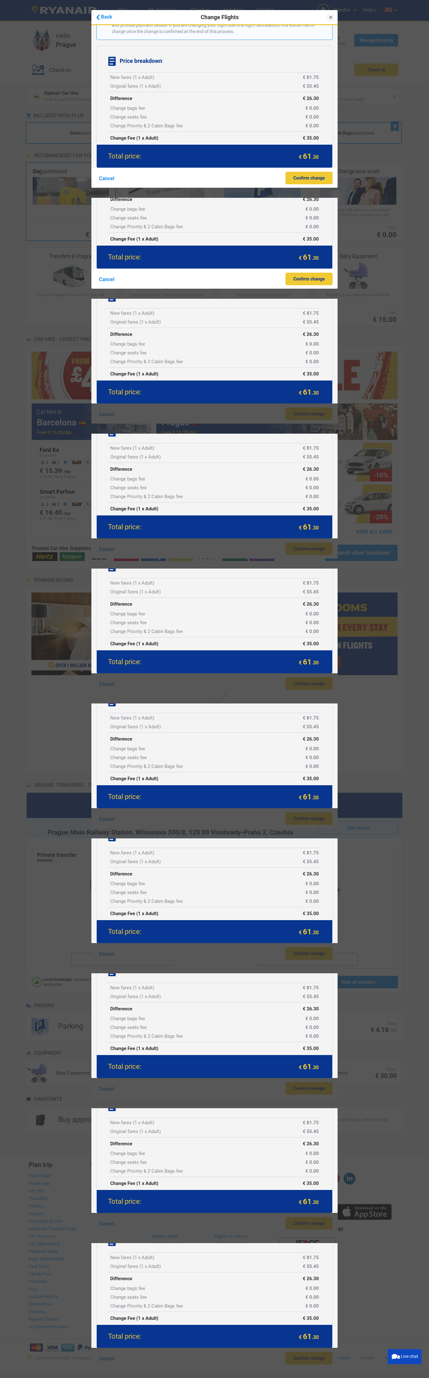 Ryanair actual price'