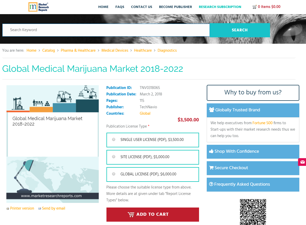 Global Medical Marijuana Market 2018 - 2022'