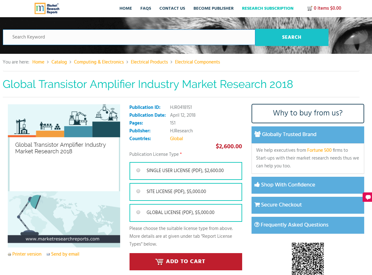 Global Transistor Amplifier Industry Market Research 2018'