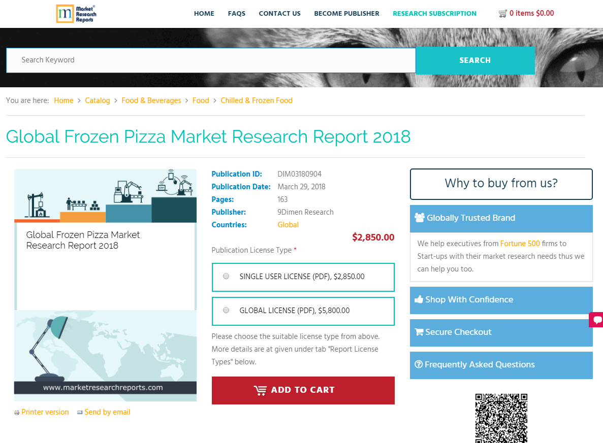 Global Frozen Pizza Market Research Report 2018'