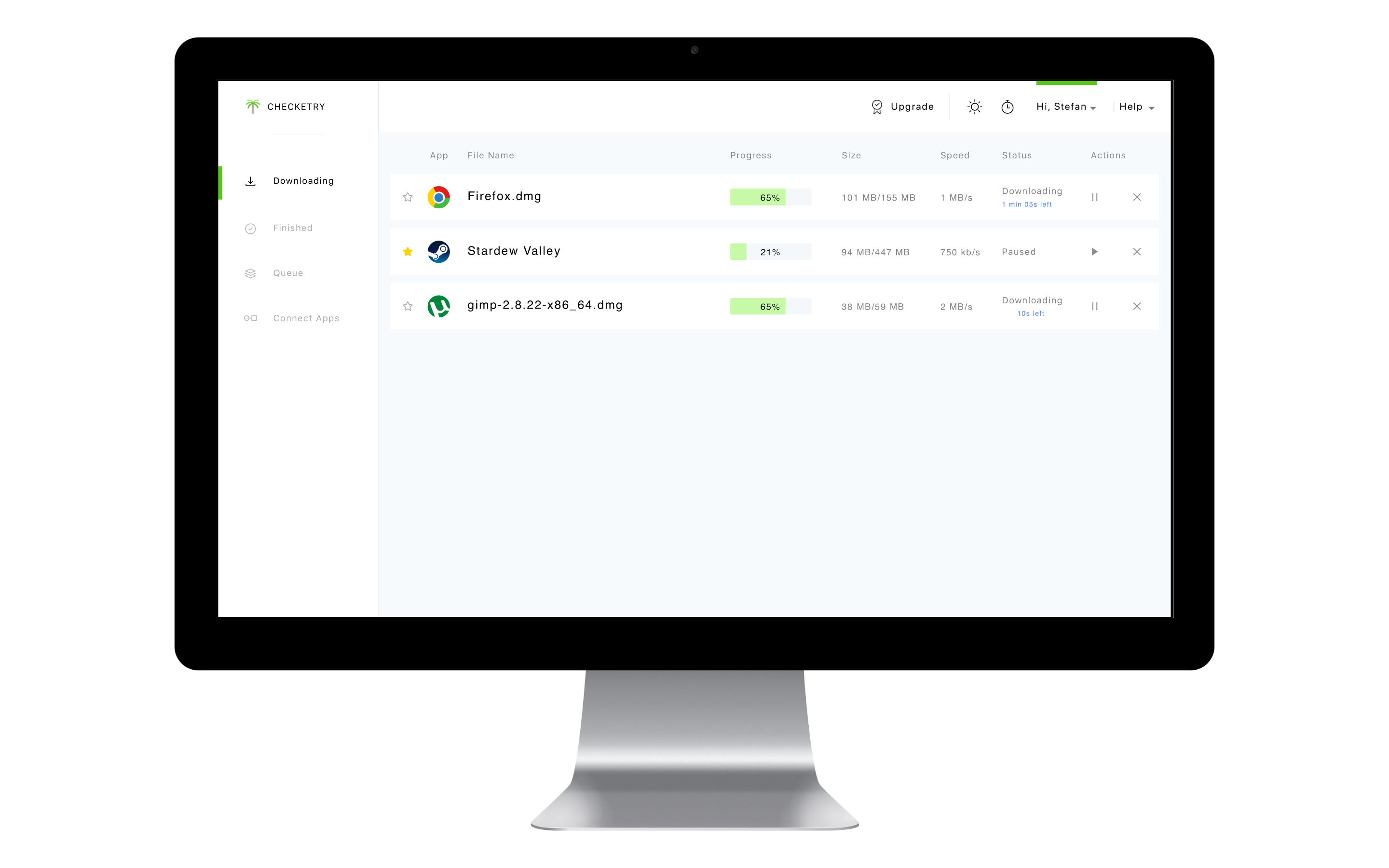 Checketry downloading page for desktop'