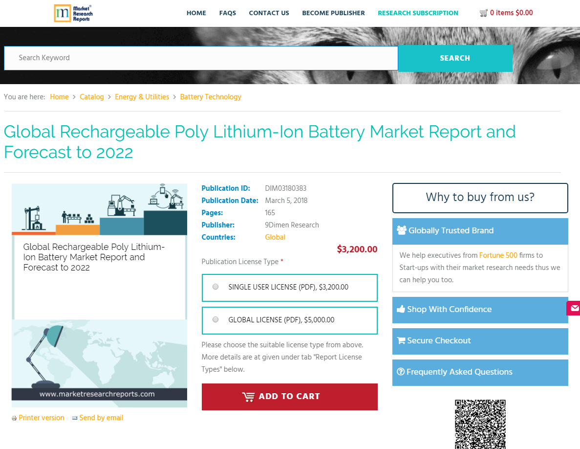 Global Rechargeable Poly Lithium-Ion Battery Market Report'