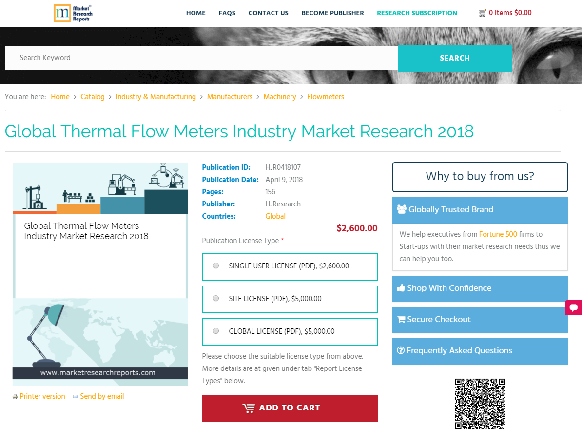 Global Thermal Flow Meters Industry Market Research 2018'