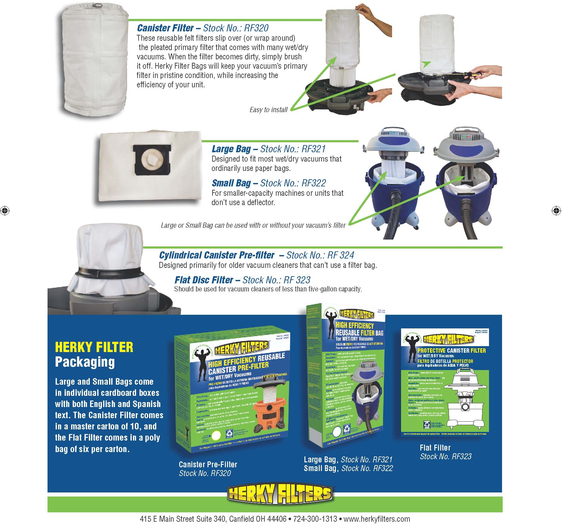 Herky reusable wet/dry vac filter'