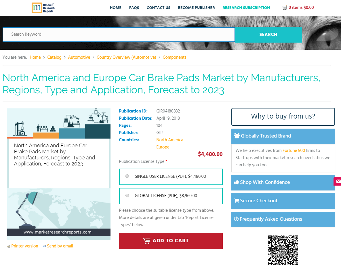 North America and Europe Car Brake Pads Market'