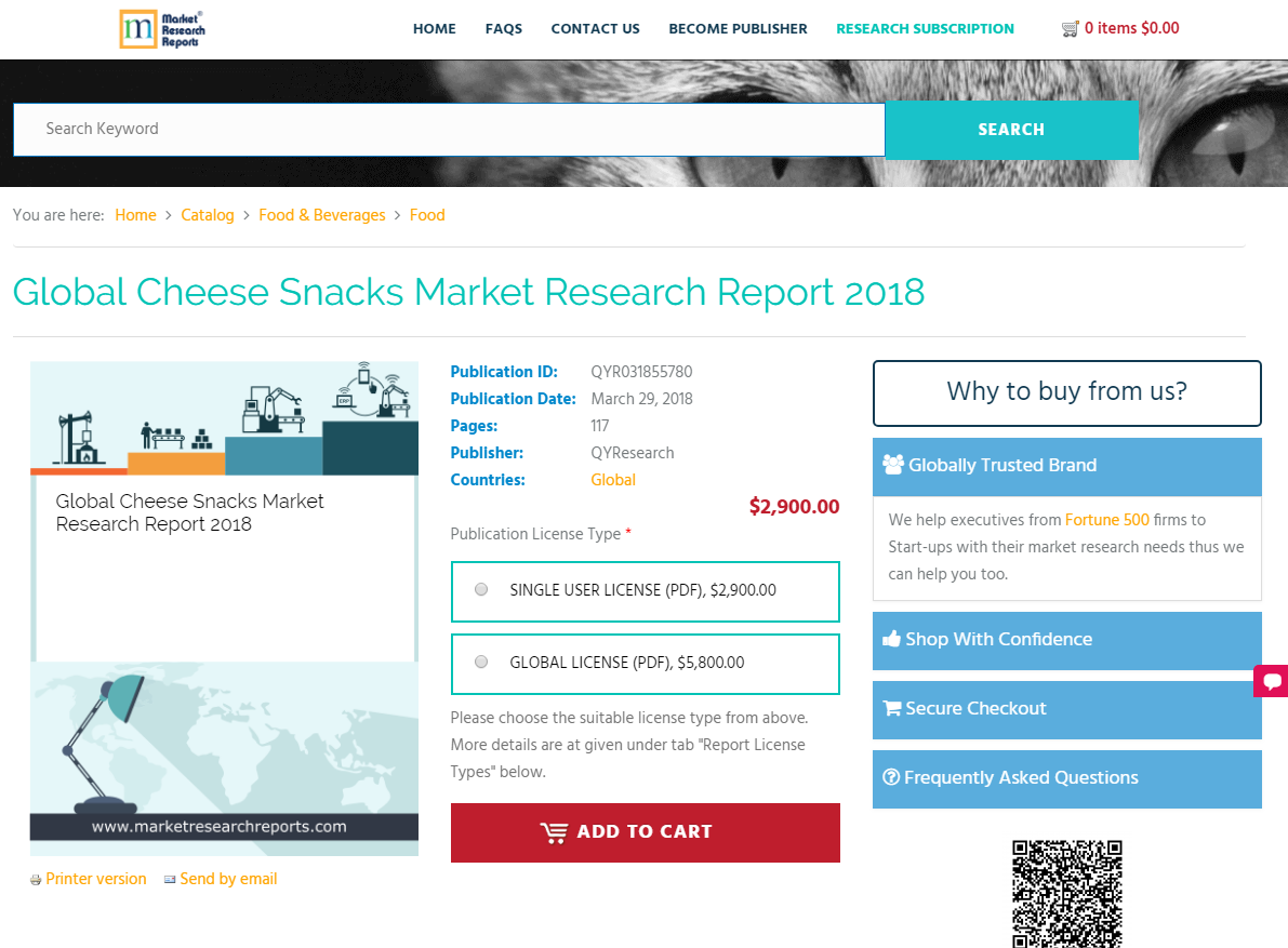 Global Cheese Snacks Market Research Report 2018'