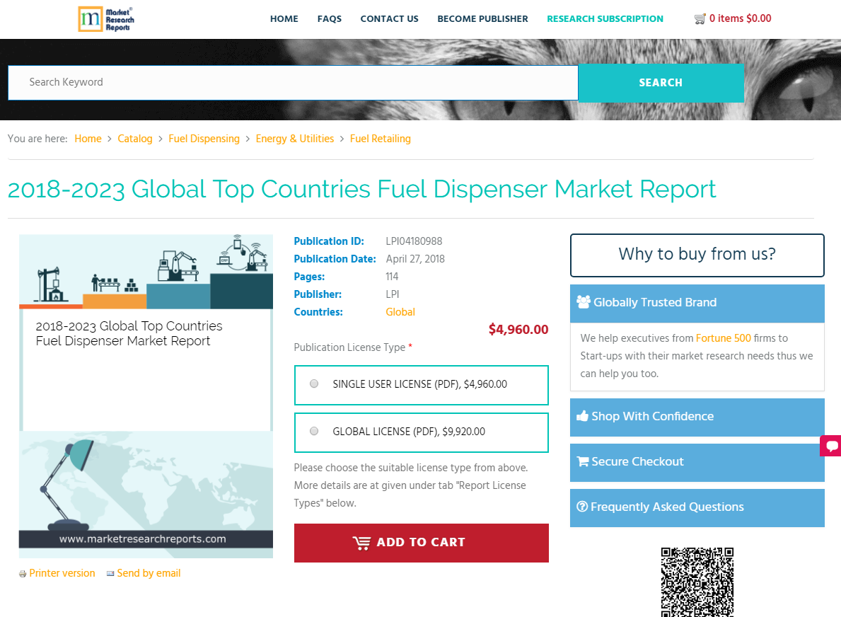 2018 - 2023 Global Top Countries Fuel Dispenser Market