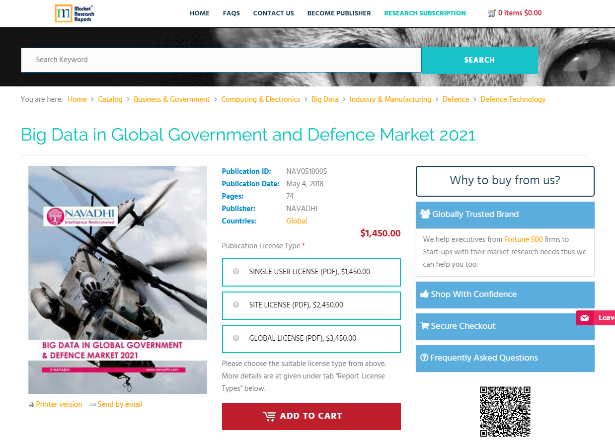 Big Data in Global Government &amp; Defence Market 2021'