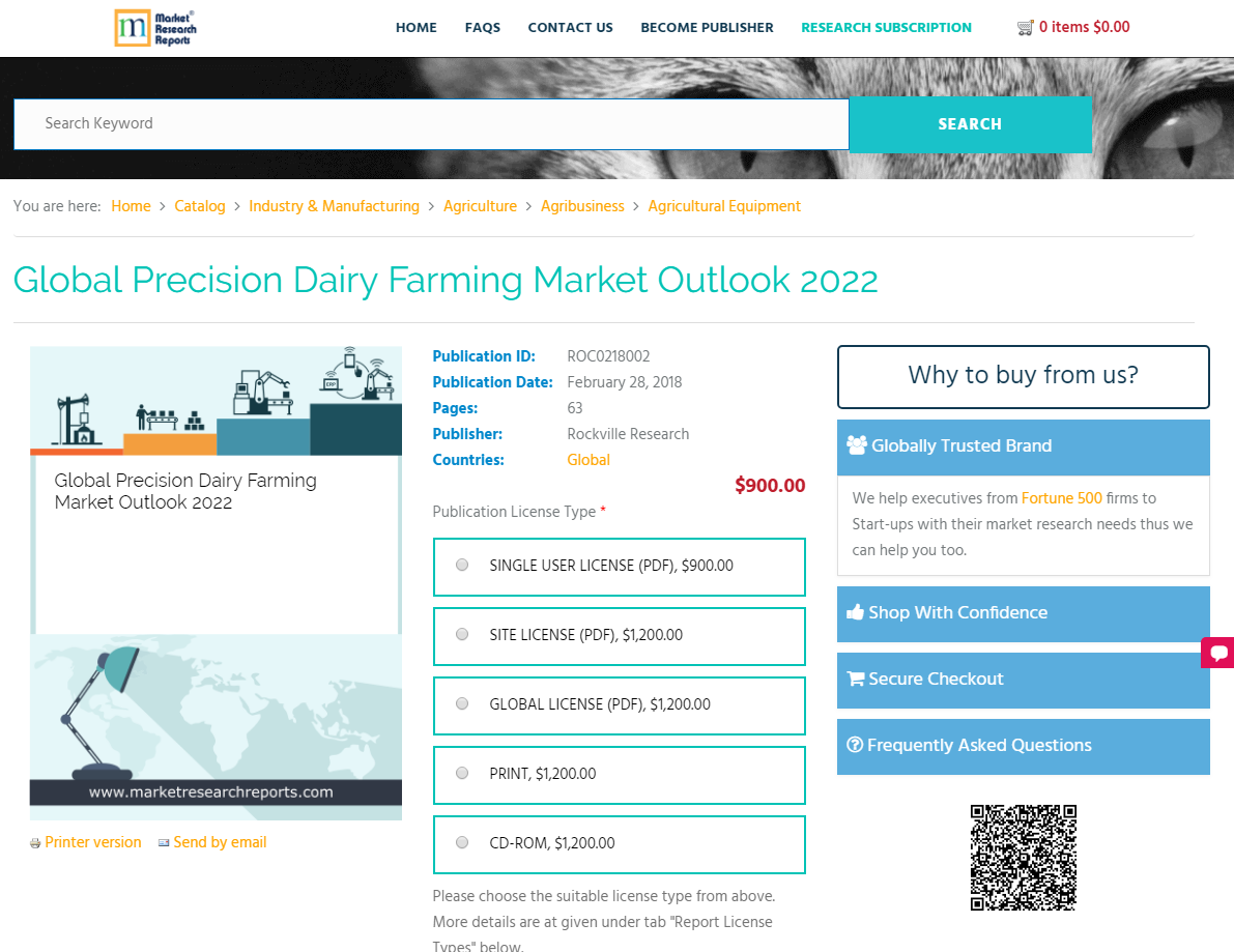 Global Precision Dairy Farming Market Outlook 2022'
