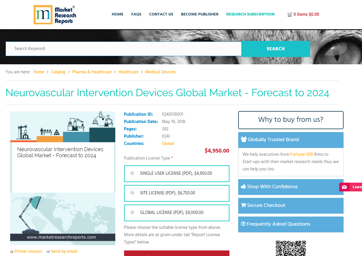 Neurovascular Intervention Devices Global Market - Forecast'