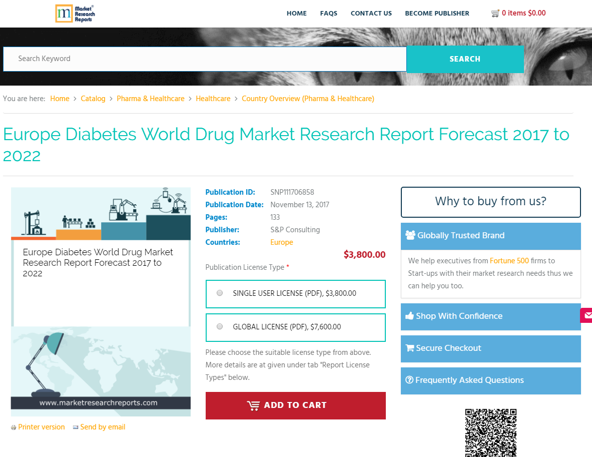 Europe Diabetes World Drug Market Research Report Forecast
