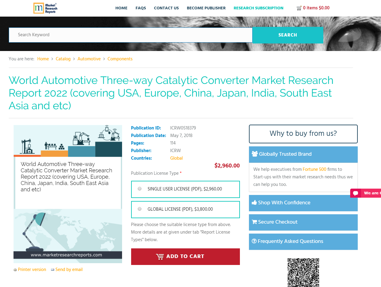 World Automotive Three-way Catalytic Converter Market 2022'