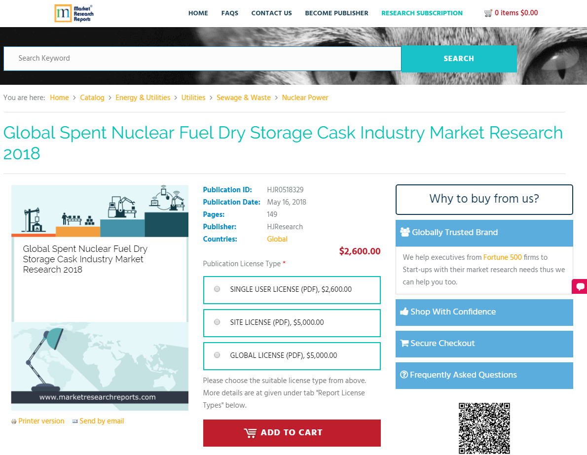 Global Spent Nuclear Fuel Dry Storage Cask Industry Market'