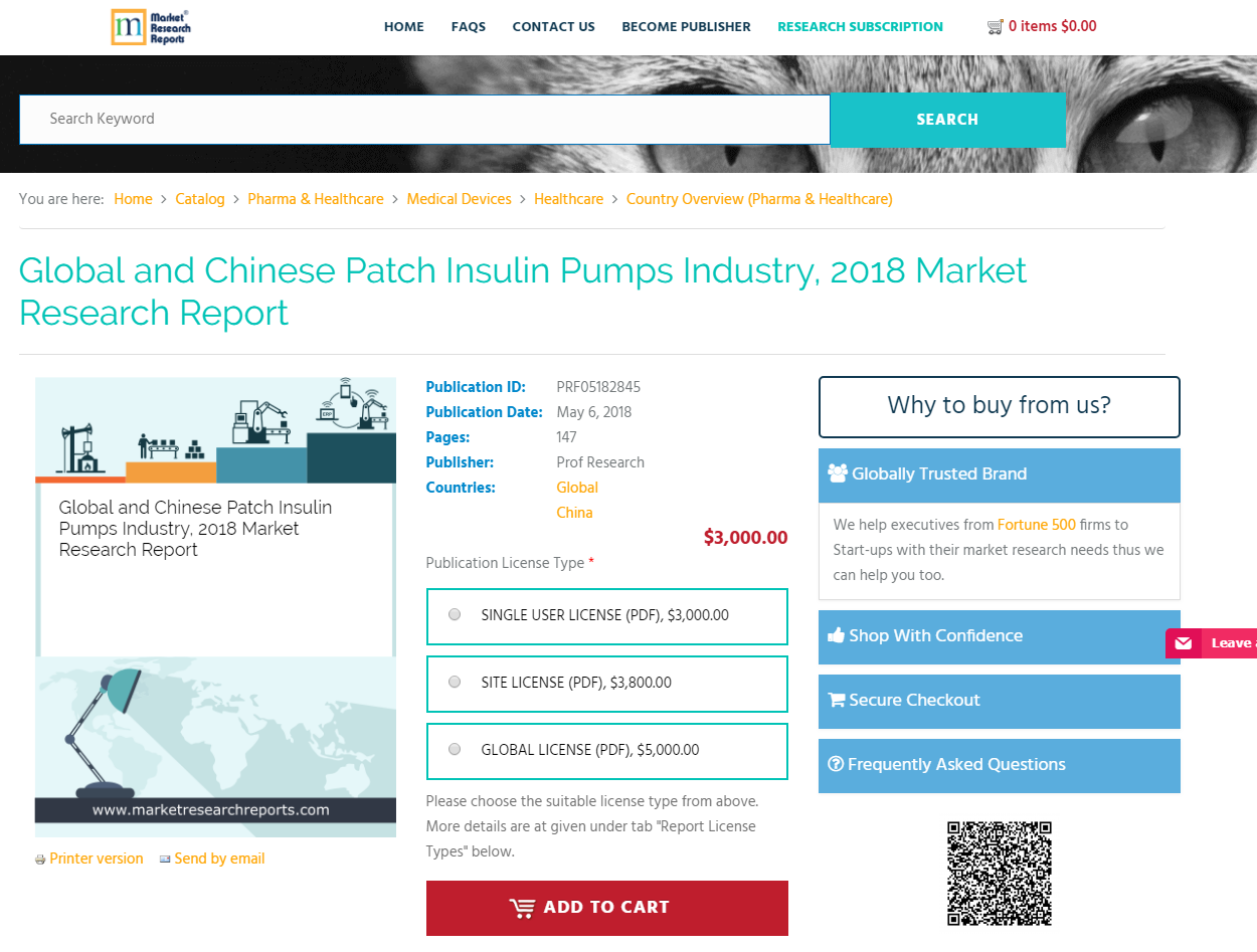 Global and Chinese Patch Insulin Pumps Industry, 2018 Market