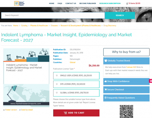 Indolent Lymphoma - Market Insight, Epidemiology and Market'