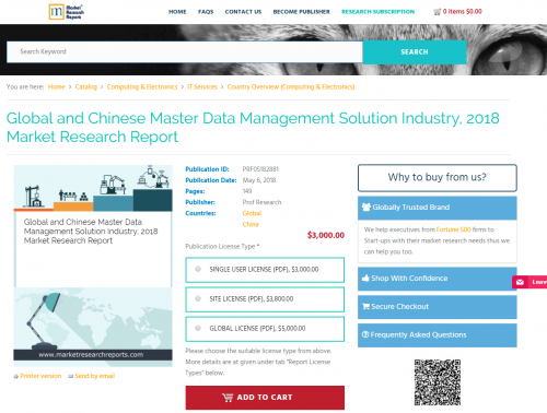 Global and Chinese Master Data Management Solution Industry'