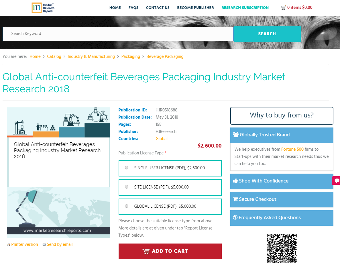 Global Anti-counterfeit Beverages Packaging Industry Market