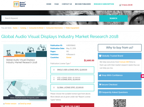 Global Audio Visual Displays Industry Market Research 2018'