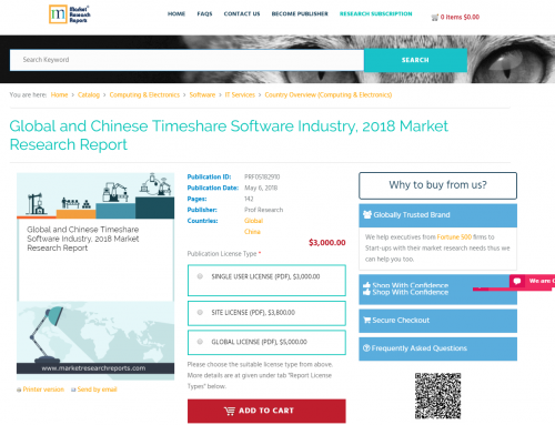 Global and Chinese Timeshare Software Industry, 2018 Market'