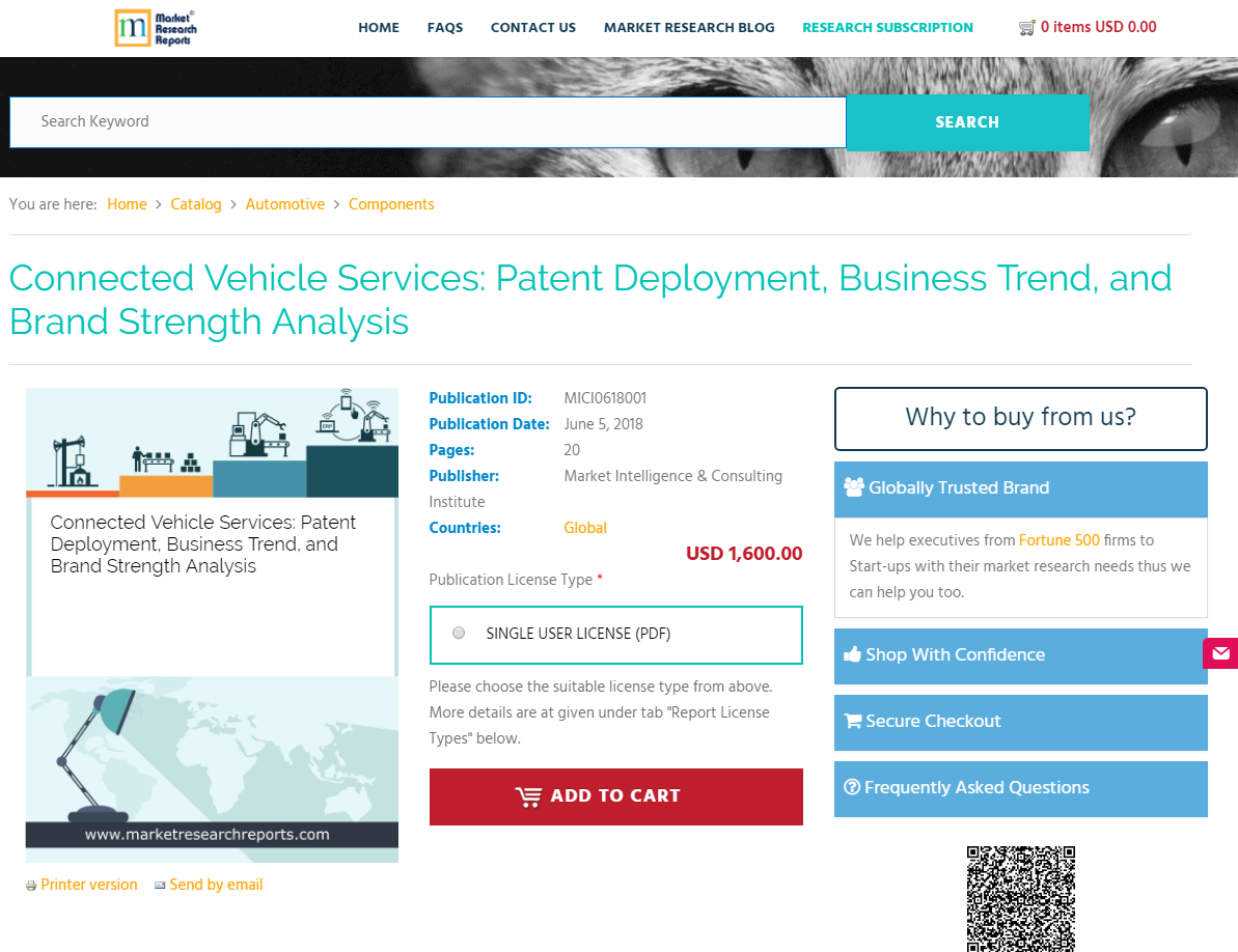 Connected Vehicle Services: Patent Deployment, Business