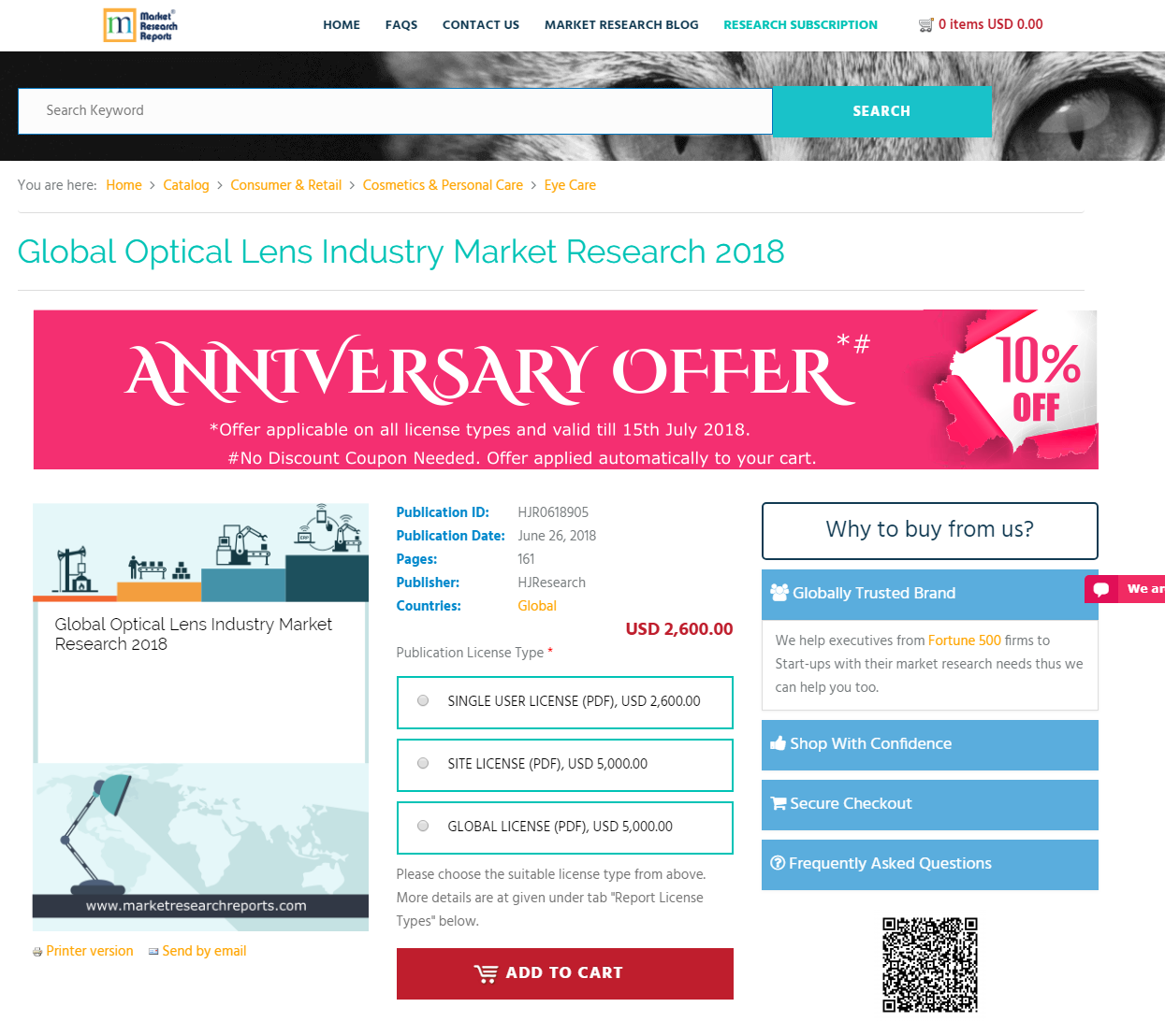 Global Optical Lens Industry Market Research 2018