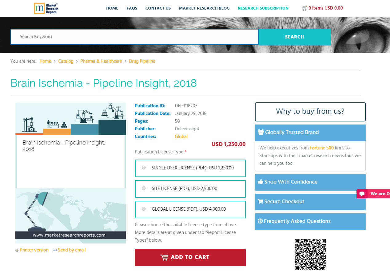 Brain Ischemia - Pipeline Insight, 2018'