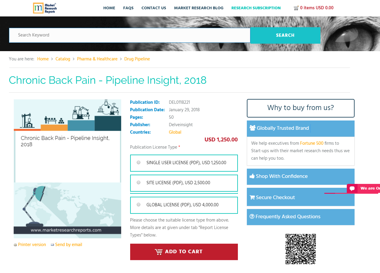 Chronic Back Pain - Pipeline Insight, 2018'