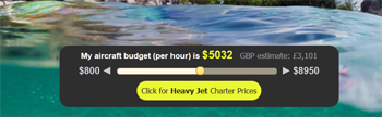 Jet Charter Price Slider App'