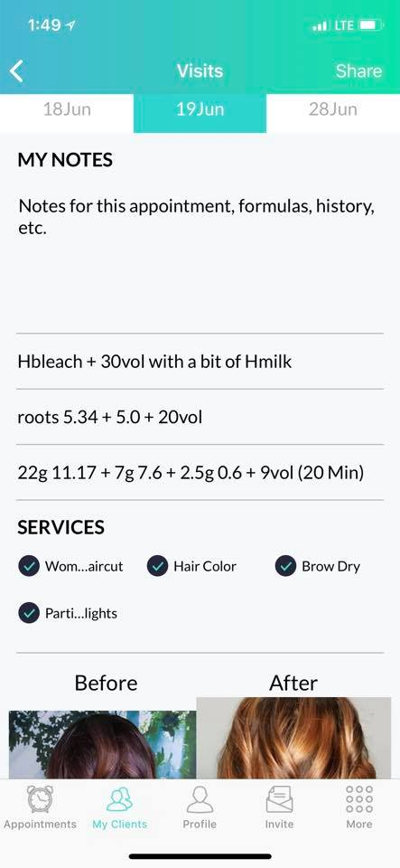 Ring My Stylist Visits History Feature