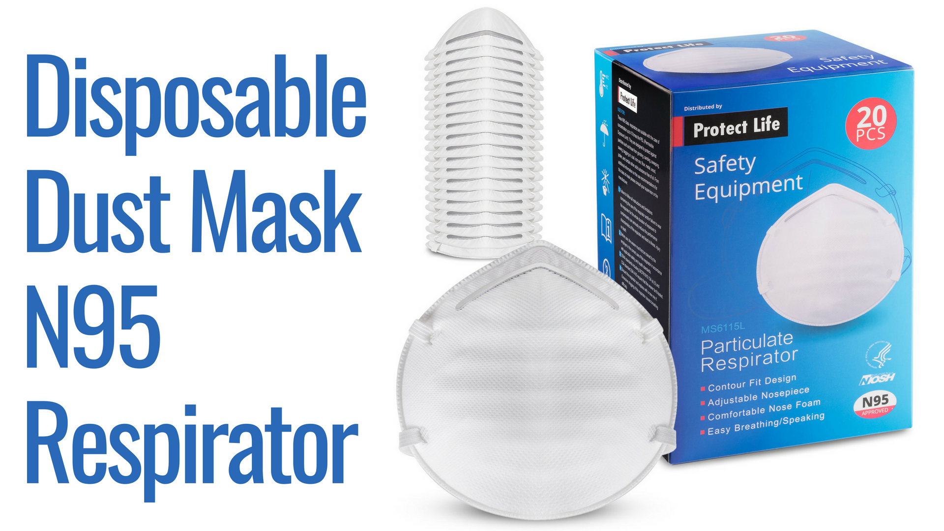 Disposable Dust Mask N95 Respirator for Mowing, Mold, Cleaning