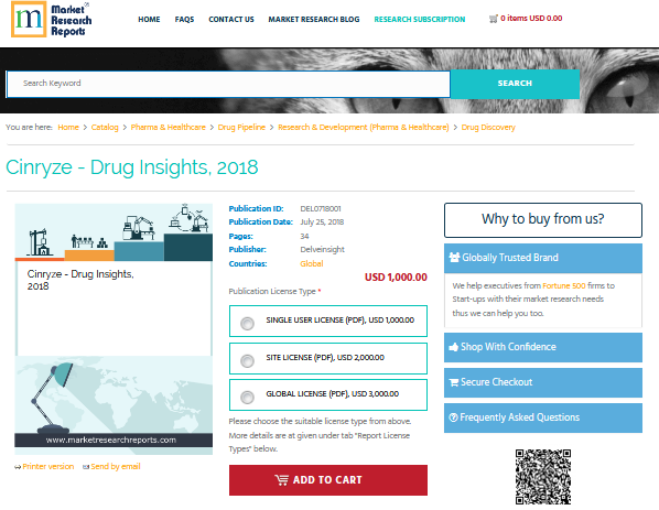 Cinryze - Drug Insights, 2018'