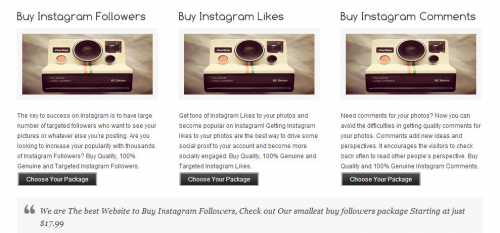 Instagram Promotions Packs'