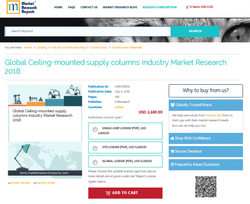 Global Ceiling-mounted supply columns Industry Market 2018'