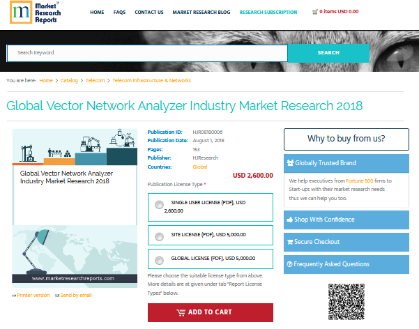 Global Vector Network Analyzer Industry Market Research 2018'