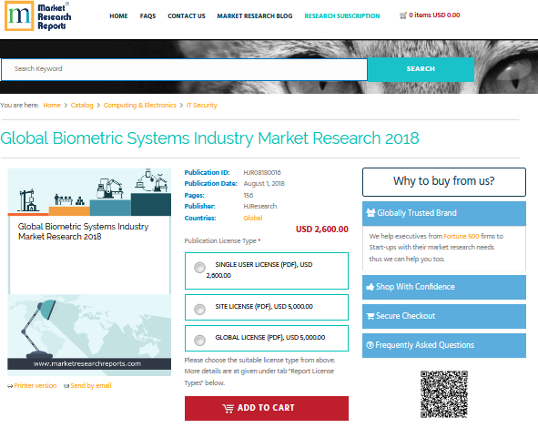 Global Biometric Systems Industry Market Research 2018