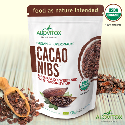 Cacao Nibs sweetened with Yacon Syrup'