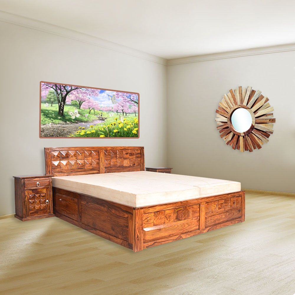King Size Wooden Bed'